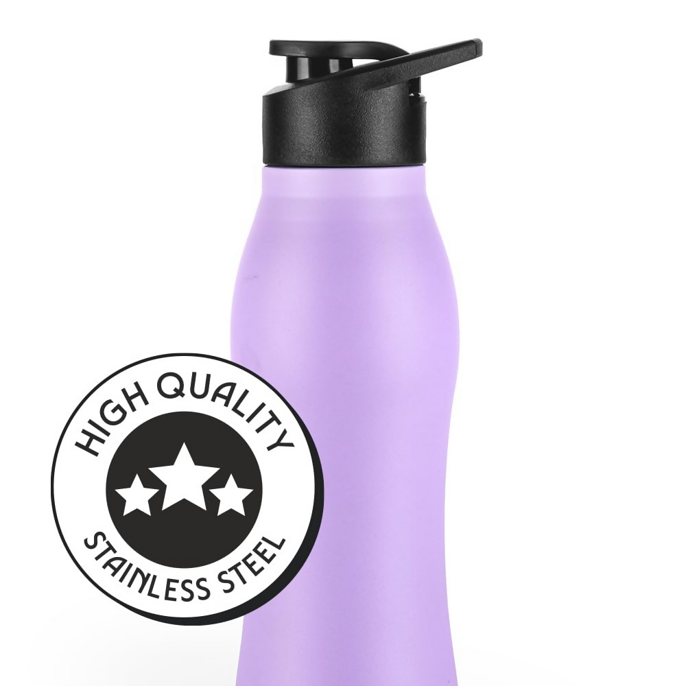 Borosil Hydra Grip Go Stainless Steel Water Bottle - Purple - Dista