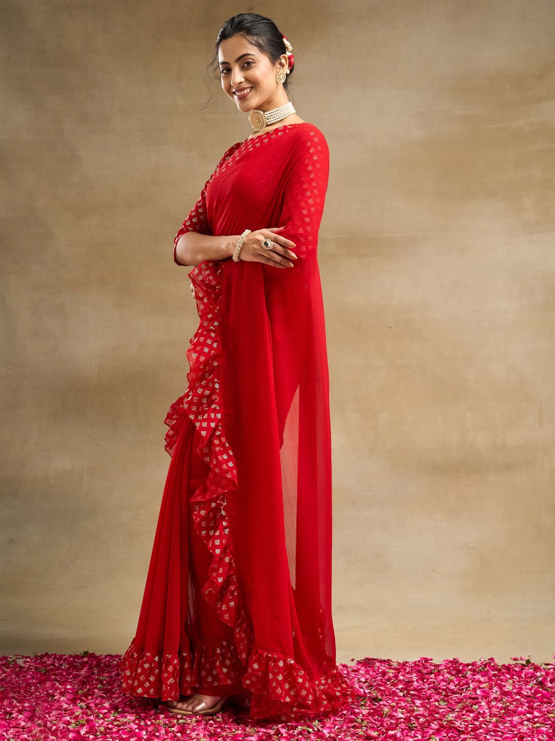 kasee Poly Chiffon Saree - Distacart