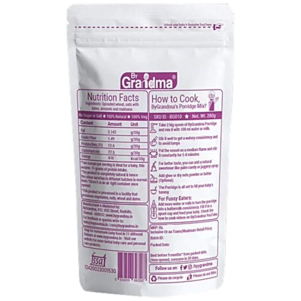 By Grandma Sprouted Cereal Mix - Sprouted Wheat, Dates and Almond - Distacart