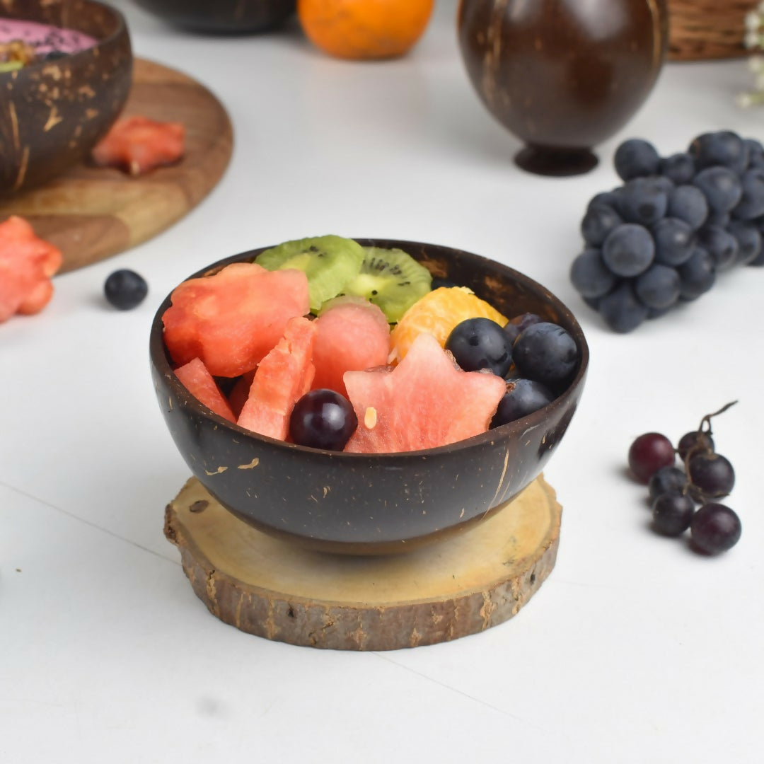Thenga Artisan Mini Coconut Shell Bowl with Spoon - Dista