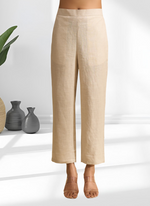 Thumbnail for Joban Fashion Beige Linen Embroidered Readymade Cord Set - Distacart