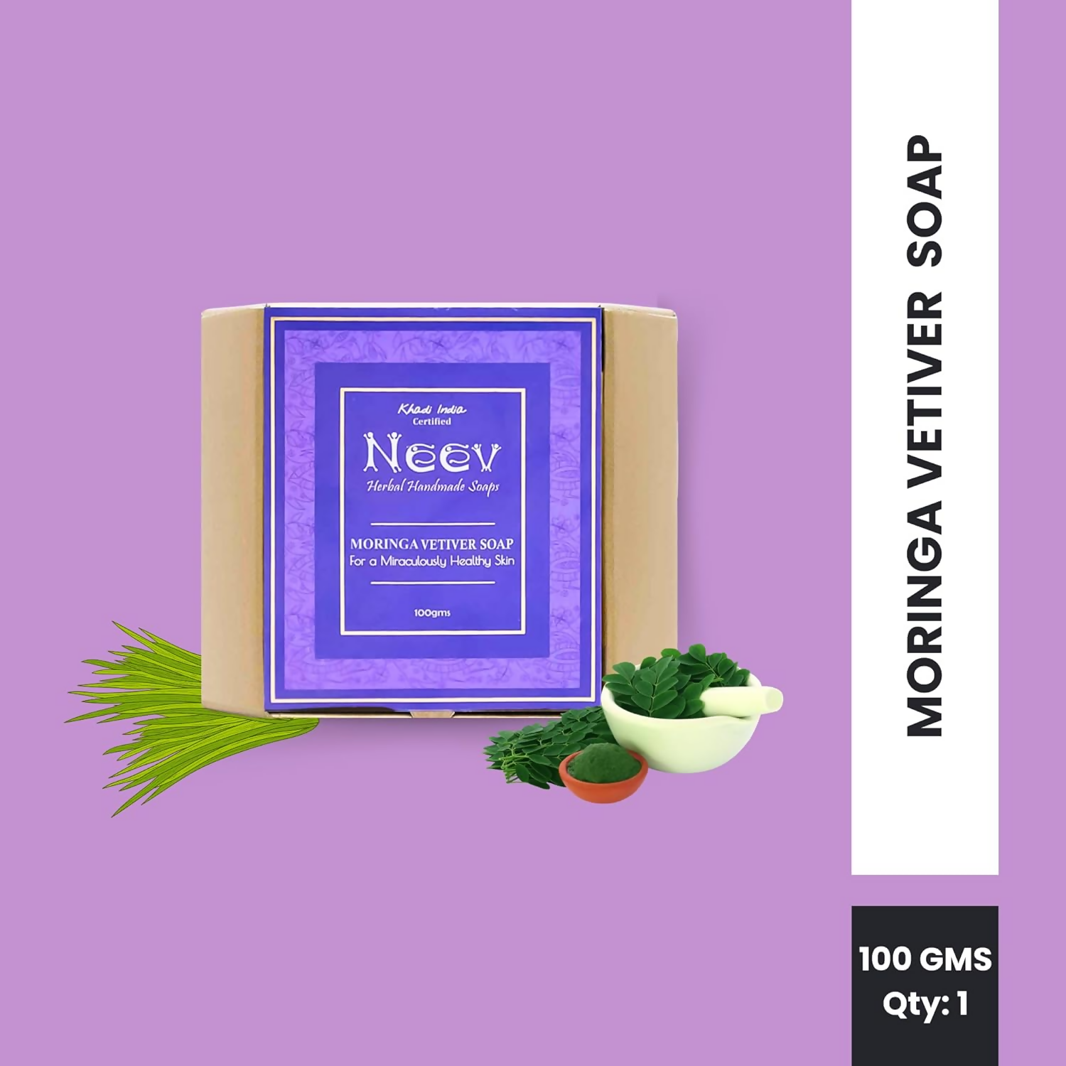 Neev Herbal Handmade Soaps Moringa Vetiver Soap - Distacart