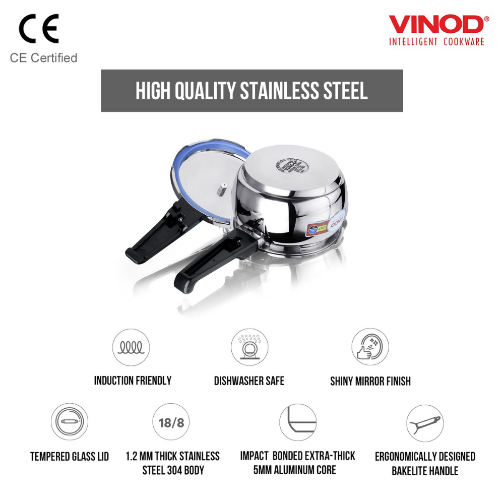 Vinod Stainless Steel Splendid Plus Handi Cooker - Dista