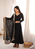 Teeya Creation Black Georgette Anarkali Suit Set - Dista