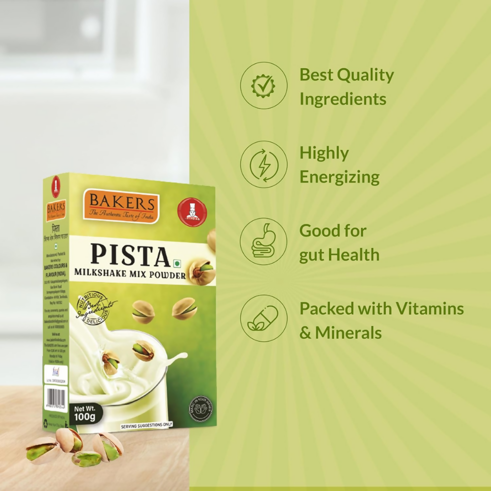 BAKERS Milk Shake Mix Powder - Pista Flavor - Dista