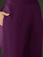 Thumbnail for Sangria Embroidered Pure Cotton Kurta & Trouser