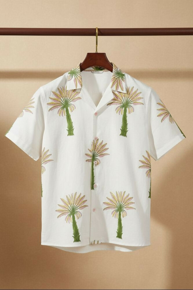 Leisure — Ivory Ajrakh Cotton Shirt by Hilo Design - Dista