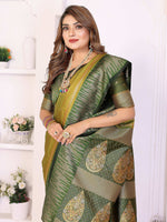 Thumbnail for Aastha Fashion Pista Green South Soft Silk Zari Weaving Saree - Distacart
