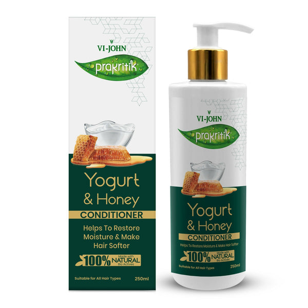VI-JOHN Prakritik Yogurt & Honey Conditioner, Restores Hair Moisture, Made With Natural Bio-Active - Distacart