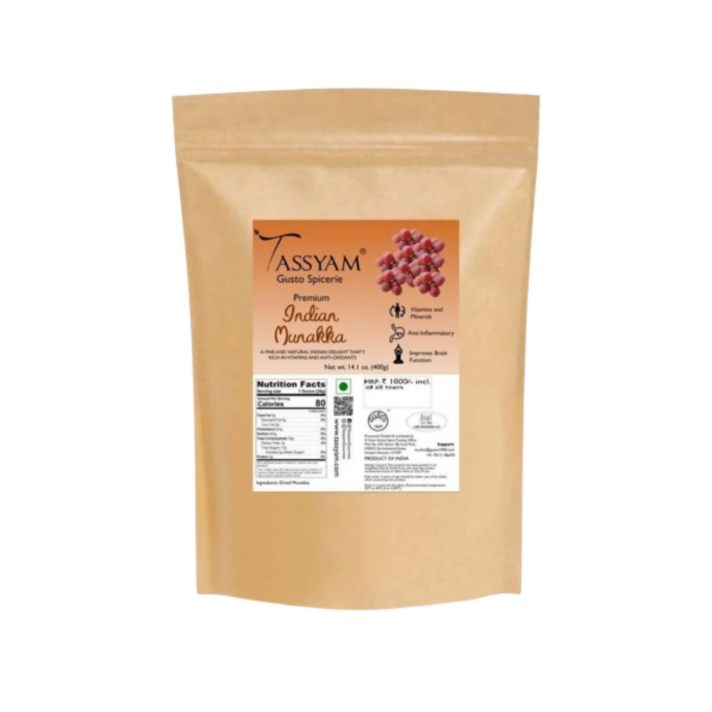 Tassyam Organics Munakka Raisins - Pouch - Distacart