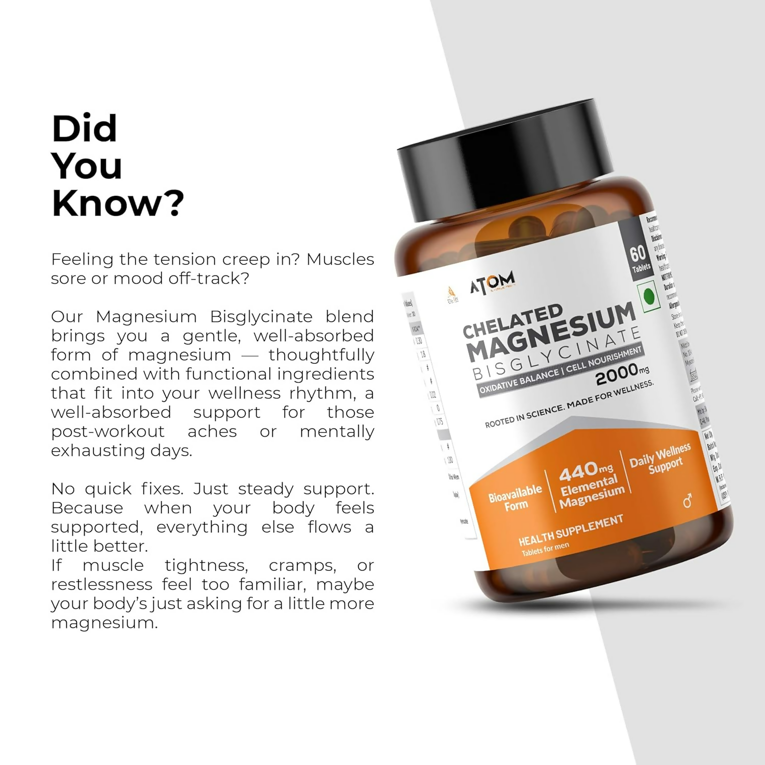 As-It-Is Atom Magnesium Bisglycinate Chelated Veg Tablets - Distacart