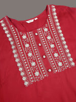 Thumbnail for Sztori Plus Size Floral Yoke Design Mirror Work Straight Kurta - Distacart