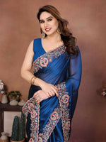 Thumbnail for Teeya Creation New Trendy Party Wear Soft Silk Saree-Blue - Dista