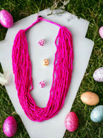 Thumbnail for Inhanns Handmade Beaded Multilayer Necklace, 20 Layers - Hot Pink - Distacart