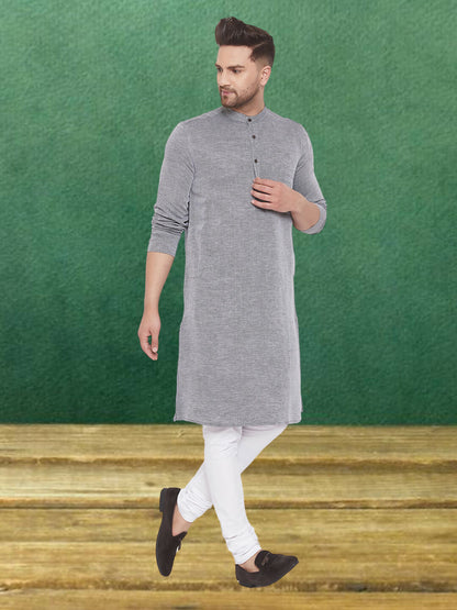 Even Apparels Men's Pure Cotton Grey Kurta - Distacart