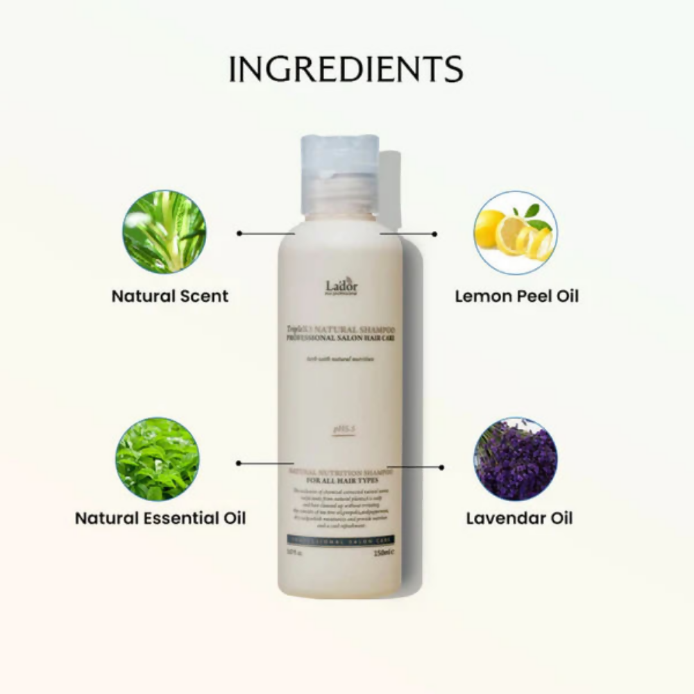 La'dor Triple Natural Shampoo - Hypoallergenic, Vegan, Mild Formula for Sensitive Scalp & Dry Hair - Distacart