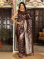 Thumbnail for Astita Maroon Silk Saree