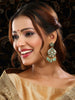 Ruby Raang Gold Polished Green Kundan Earrings - Dista