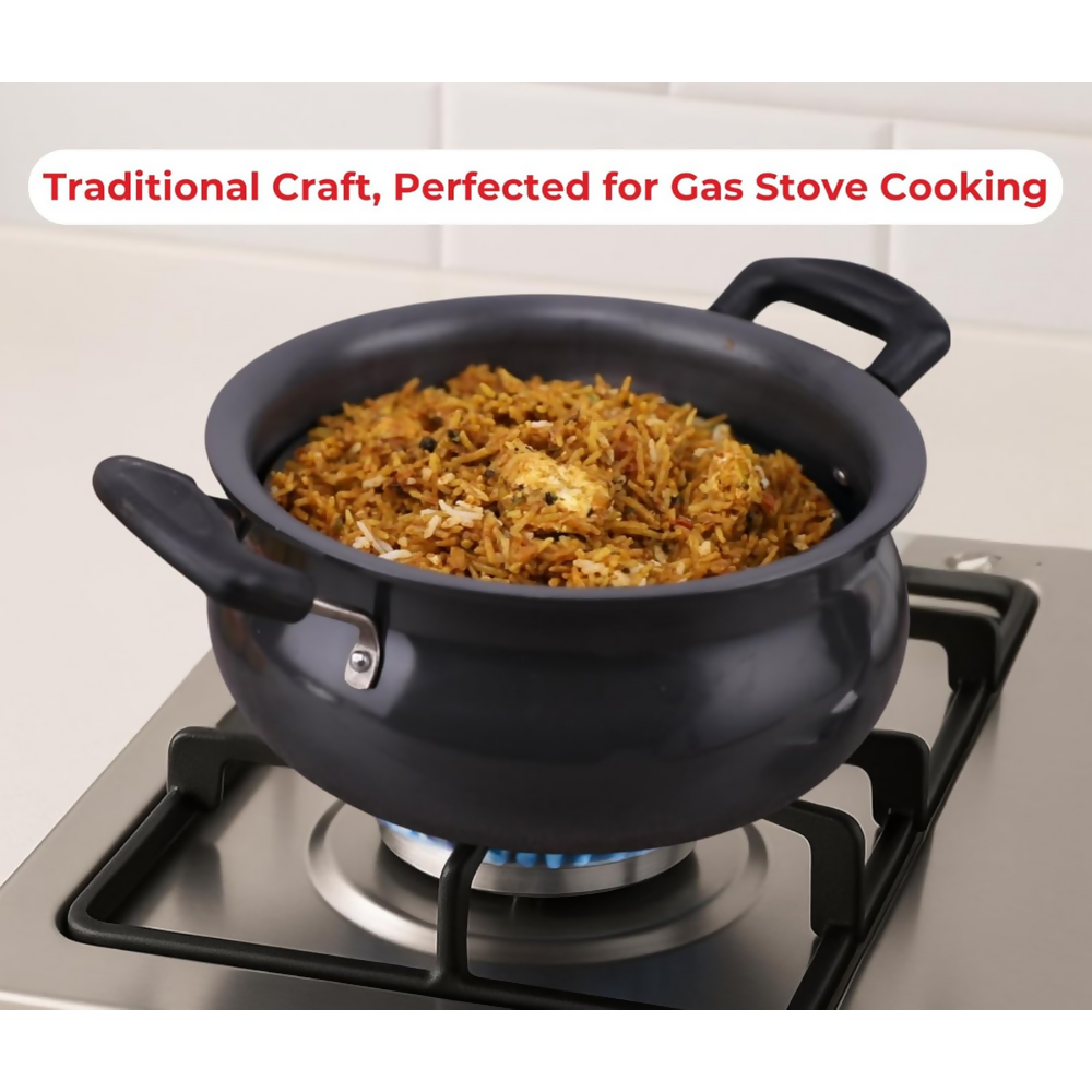 Vinod Black Pearl Hard Anodised Non Stick Handi with Lid - Dista
