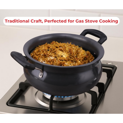 Vinod Black Pearl Hard Anodised Non Stick Handi with Lid - Dista
