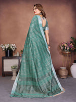 Thumbnail for Aastha Fashion Sea Green Linen Weaving Saree - Distacart