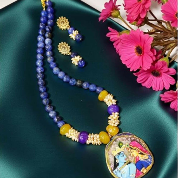 Joban Fashion Women Multi Lord Radha Krishna Tanjore Painting Pendant Beading Necklace - Distacart