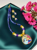 Thumbnail for Joban Fashion Women Multi Lord Radha Krishna Tanjore Painting Pendant Beading Necklace - Distacart