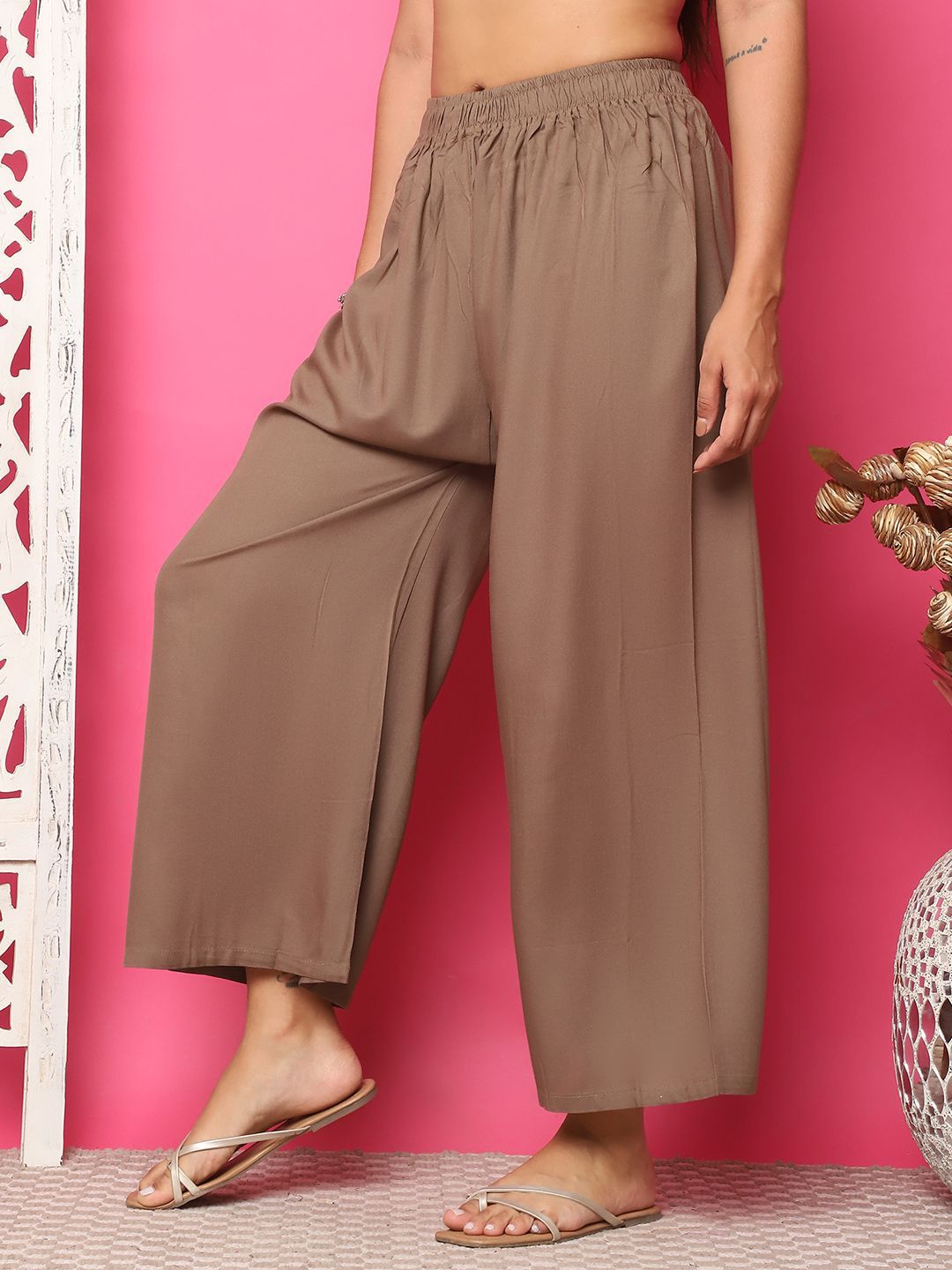 TAG 7 Women Flared Ethnic Palazzos - Distacart