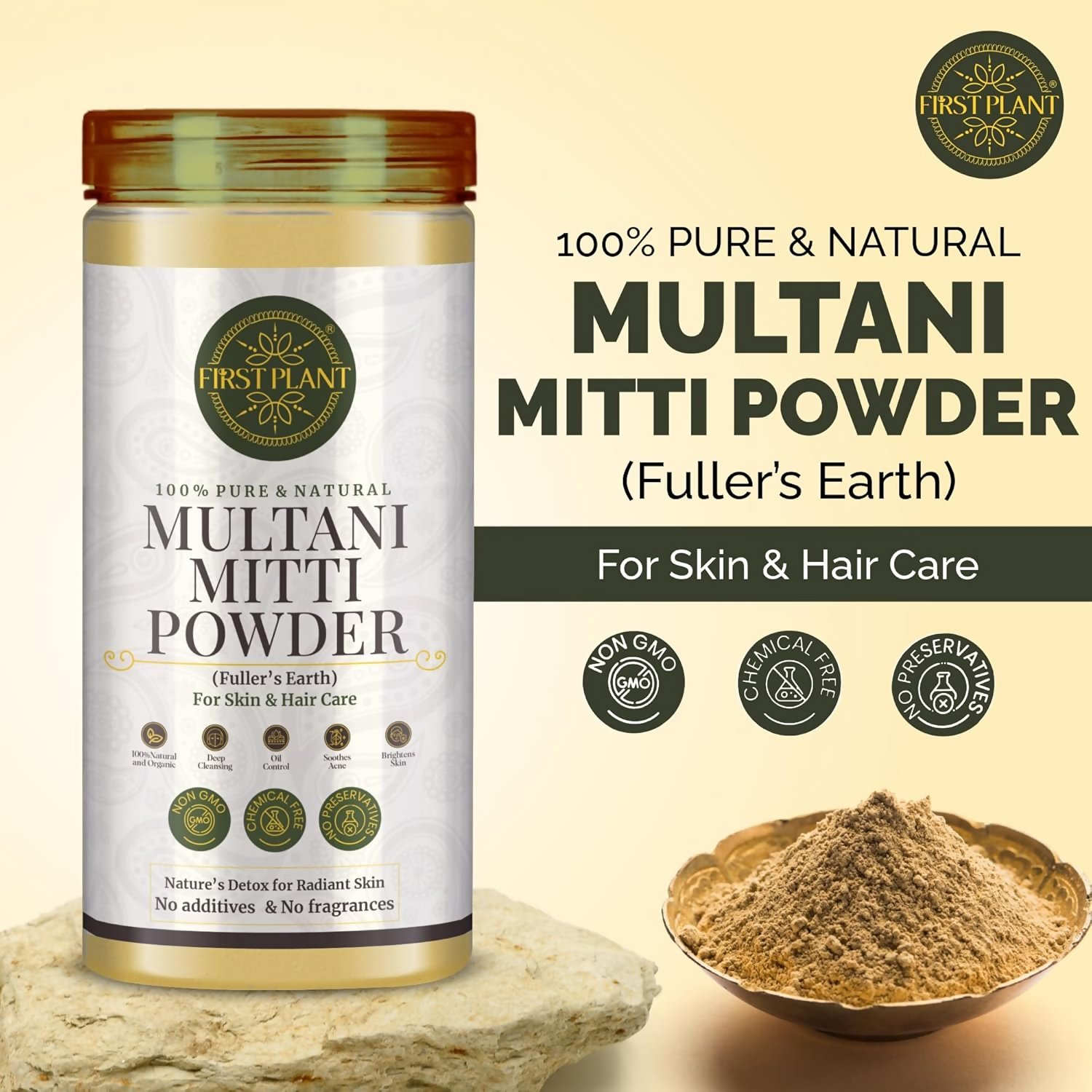 First Plant Multani Mitti Powder For Face Pack & Glowing Skin - Distacart