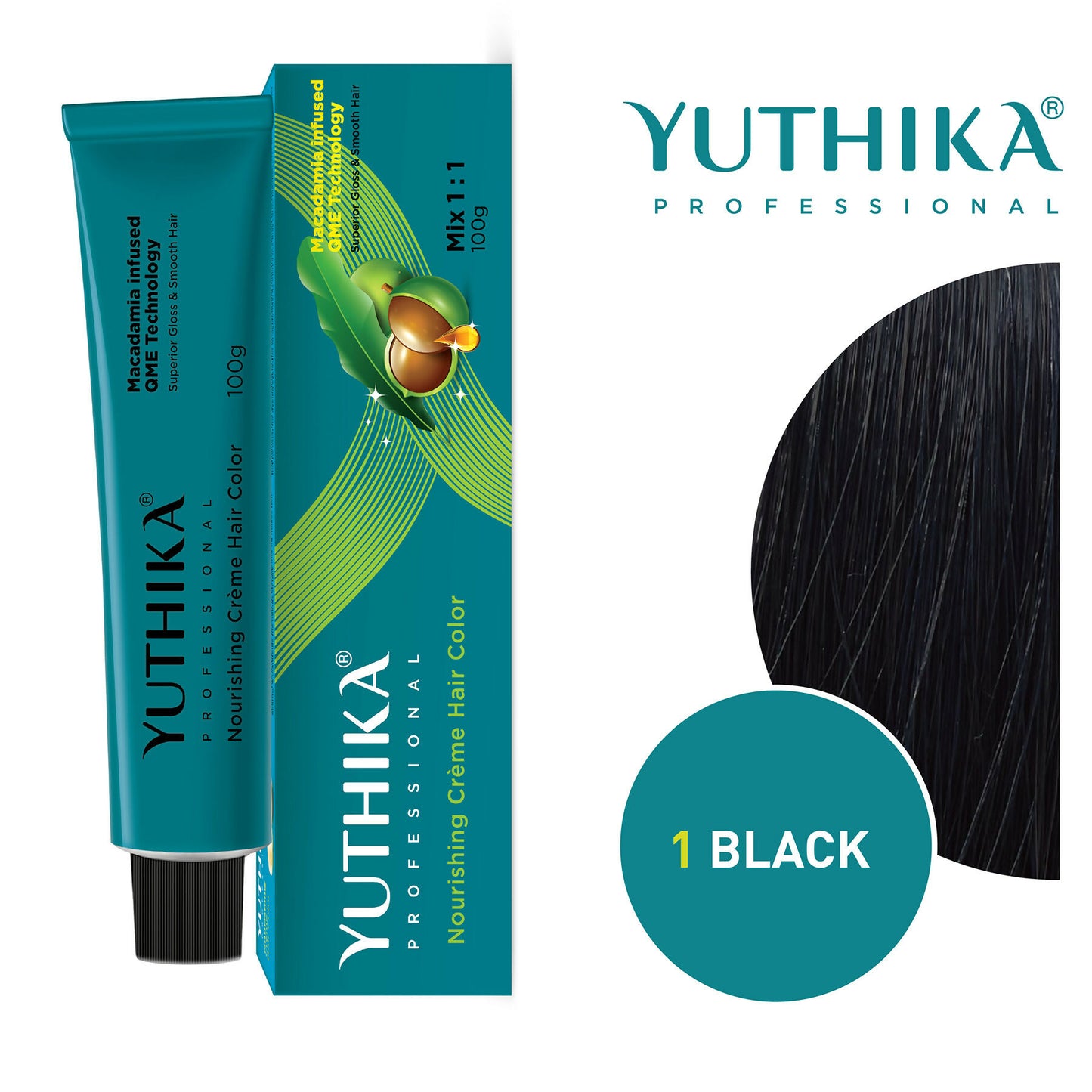 Yuthika Professional Creme Hair Colour - Natural Black - Distacart