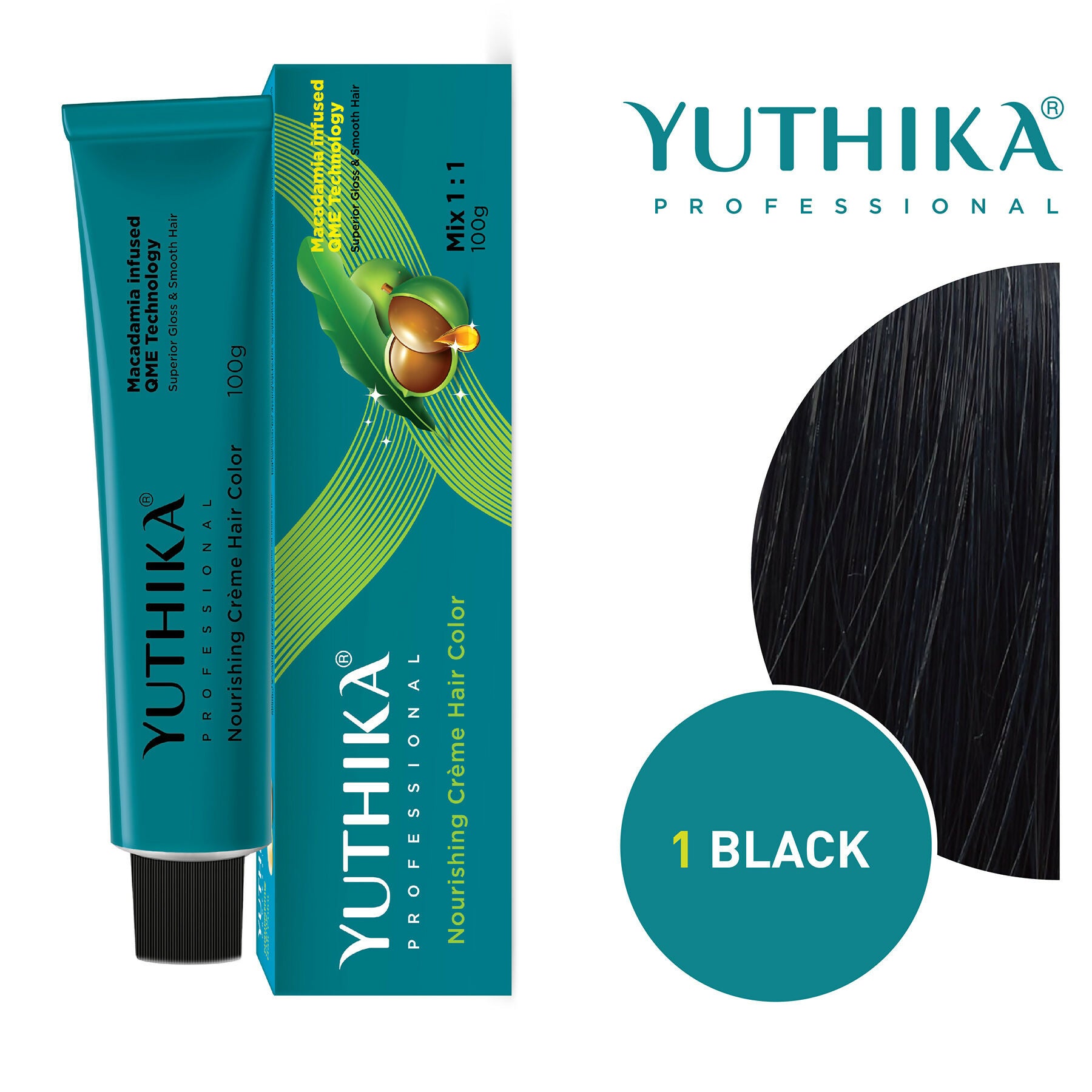 Yuthika Professional Creme Hair Colour - Natural Black - Distacart