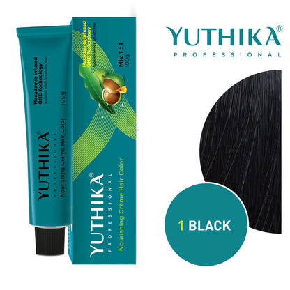 Yuthika Professional Creme Hair Colour - Natural Black - Distacart