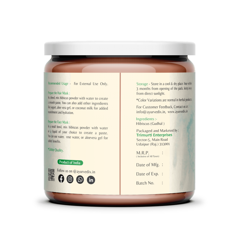 Ayurvedix Organic Hibiscus Flower Powder - Distacart