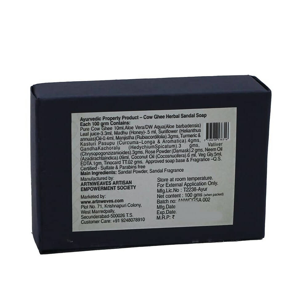 artNweaves Sandal Handmade Cow Ghee Herbal Soap - Distacart