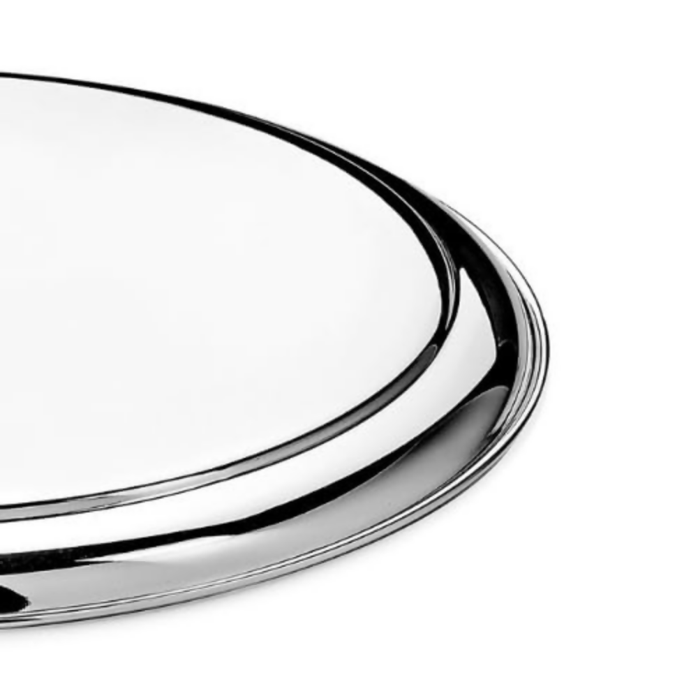 Vinod Stainless Steel Rajbhog Plate, Lunch & Dinner Plate - 28.5 cm - Dista