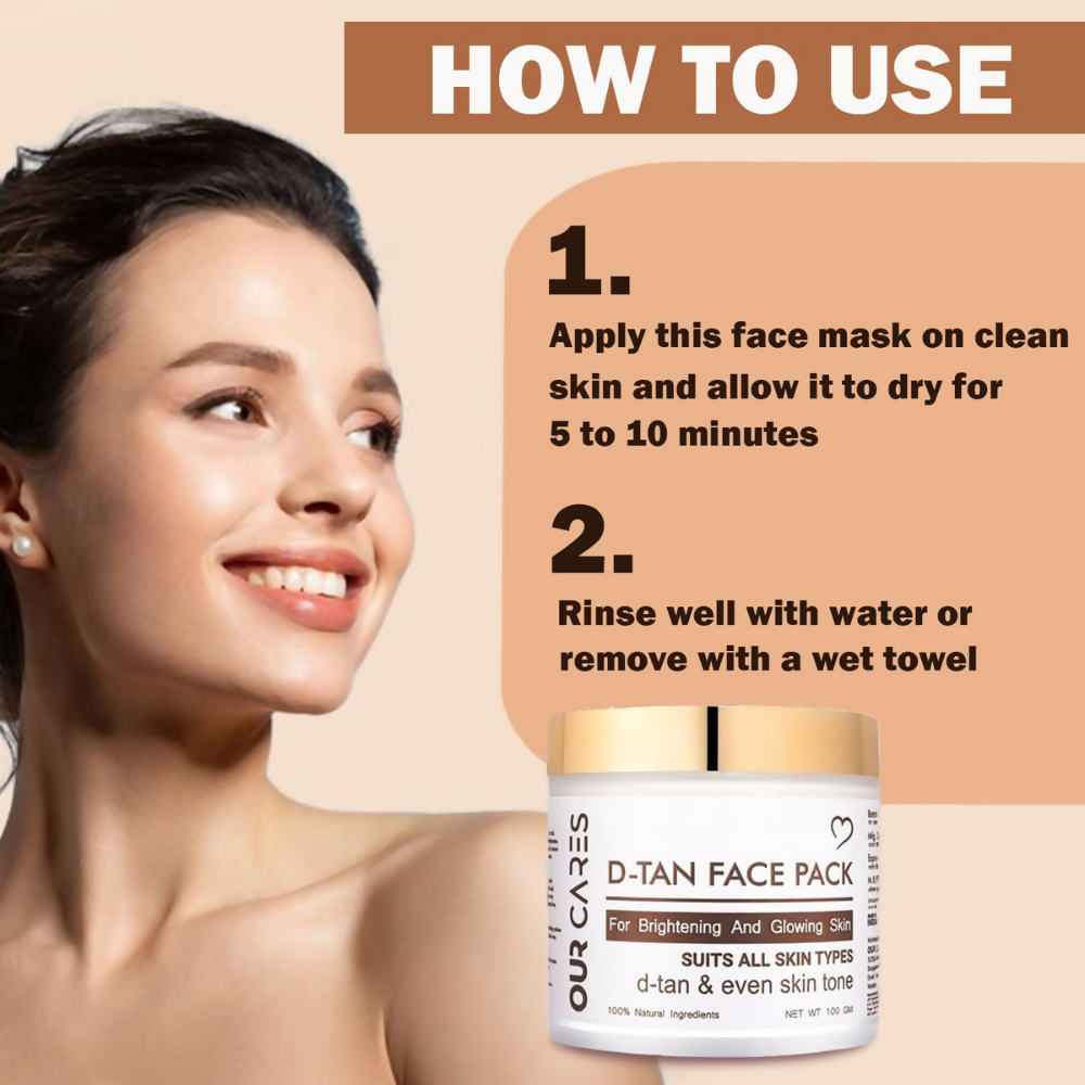 Our Cares D-TAN Face Pack for Instant Tan Removal & Sun Damage Protection - Distacart