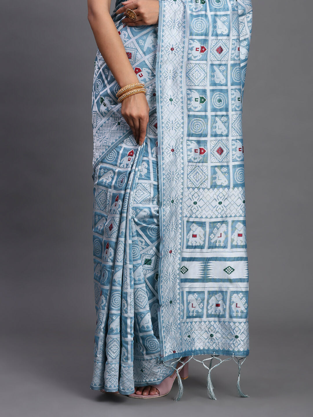 Astita Linen Cotton Sky Blue Saree