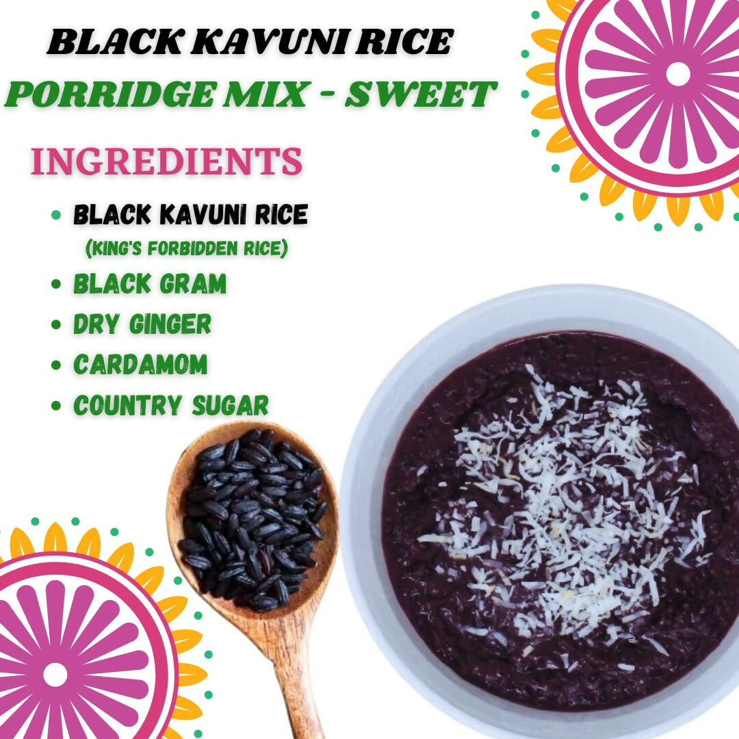 Ammi Samayal Black Kavuni Rice Porridge Mix with Country Sugar - Distacart