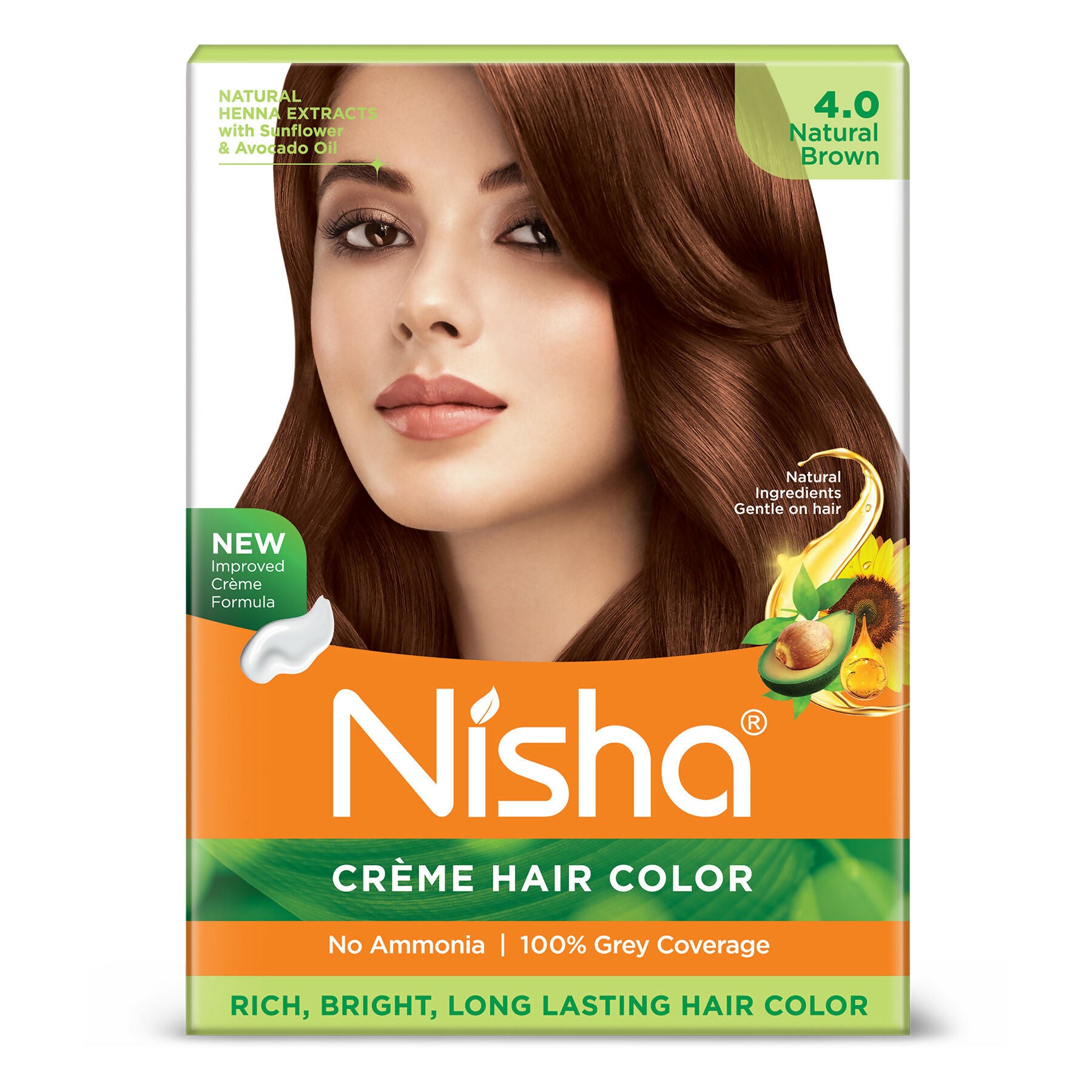 Nisha Creme Hair Color for Women - Natural Brown - Distacart