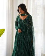 Thumbnail for Joban Fashion Green Kurta Set Georgette Sequence Embroidery Work