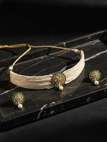 Thumbnail for NVR Women Gold Plated White Kundan Jewellery Set - Distacart