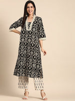 Thumbnail for Anouk Women Pure Cotton Ethnic Motifs Printed Kurta with Trousers - Distacart