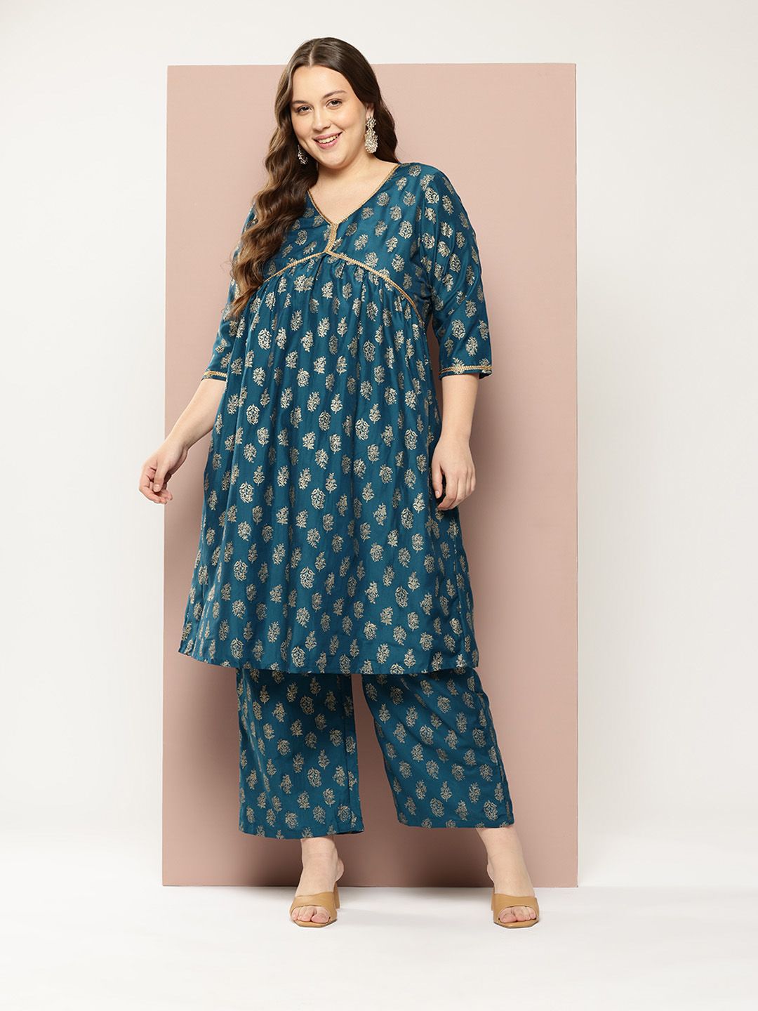 Sztori Plus Size Ethnic Motifs Kurta Set - Distacart