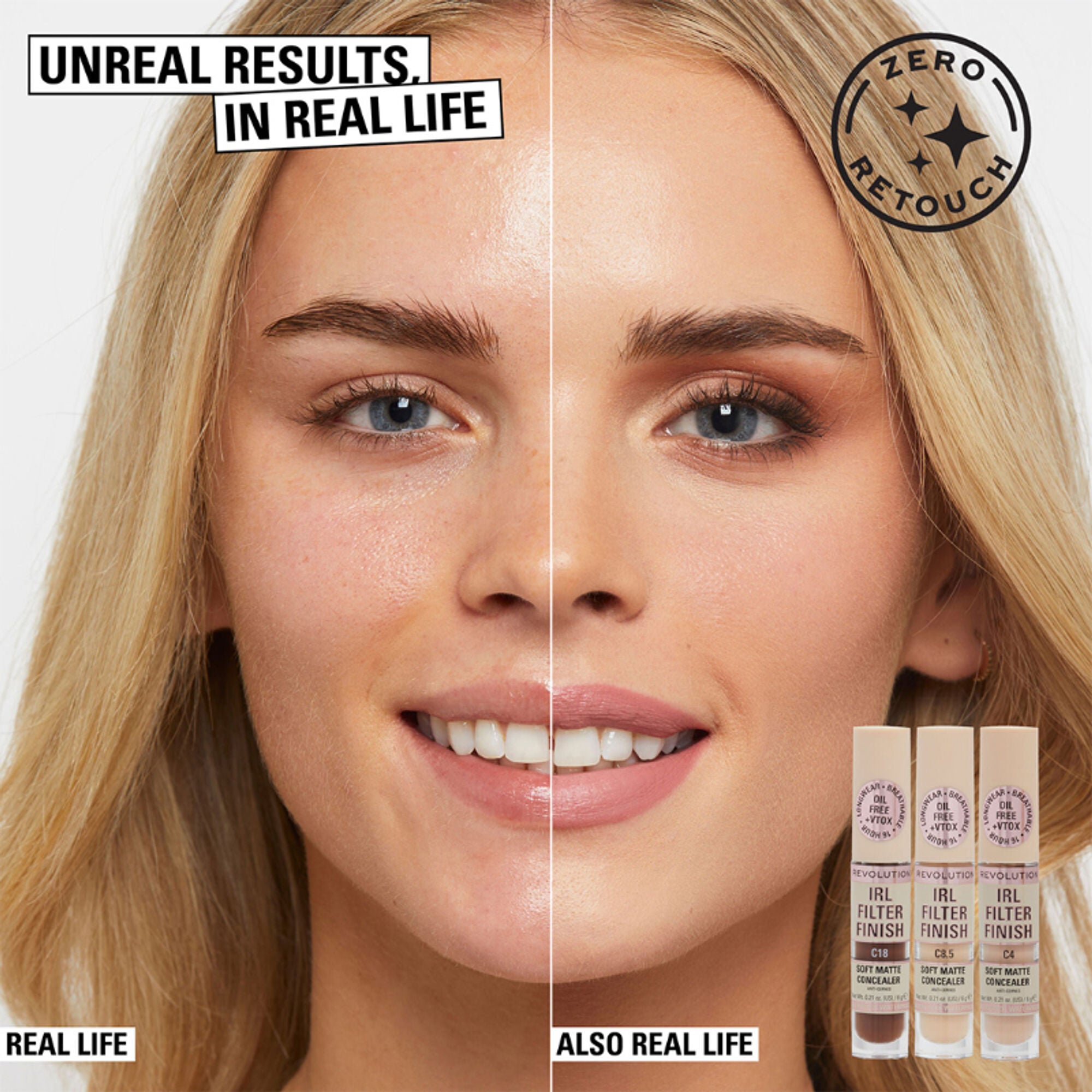 Makeup Revolution IRL Filter Finish Concealer - C2 - Distacart