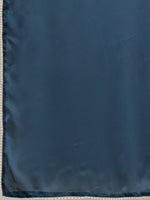 Thumbnail for Anouk Navy Blue Sequinned Satin Saree - Distacart