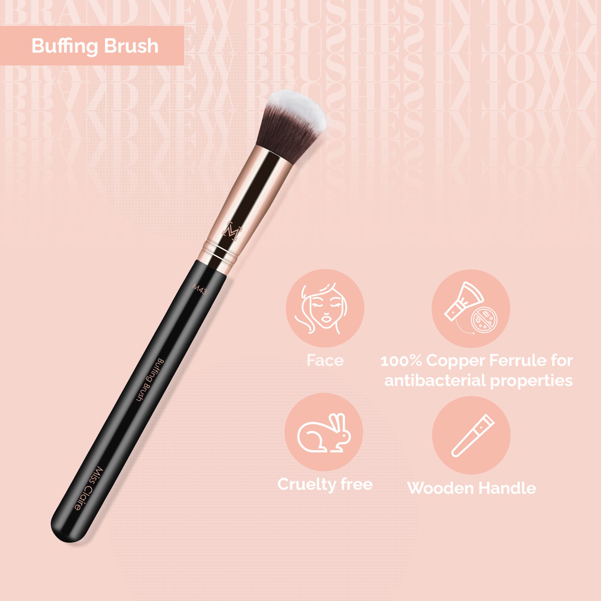 Miss Claire M43 - Buffing Brush - Rose Gold