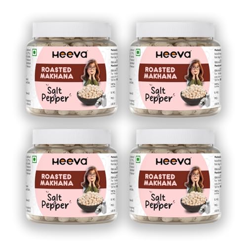Heeva Roasted Makhana Foxnut Salt n Pepper Flavour 100g Pack of 4