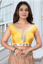 Thumbnail for Jyoti Fashion Multicolor Mirror & Sequence Embroidery Butterfly Net Lehenga Choli with Dupatta - Distacart