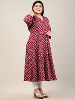 Thumbnail for Swasti Geometric Printed Panelled A-Line Kurta