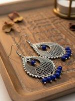 Thumbnail for NVR Women German Silver Oxidised Chandbali Earrings - Distacart